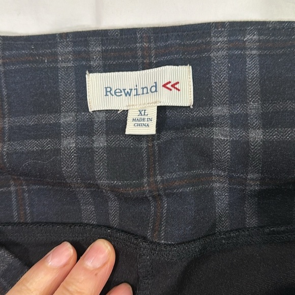 Rewind Plaid Navy Women's Pants - Picture 3 of 8